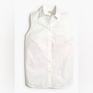 J. Crew White Sleeveless Button-Down Shirt